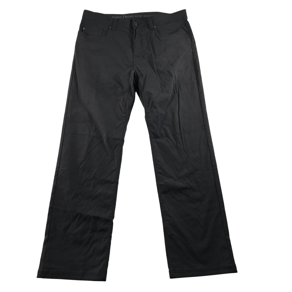Prana Zion Slim Fit Pants Mens 36x32 Charcoal Gray Nylon Stretch Hiking Outdoor